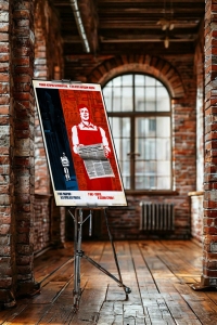 Оригинальный плакат СССР у них рабочий без прав и работы у нас творец и хозяин страны