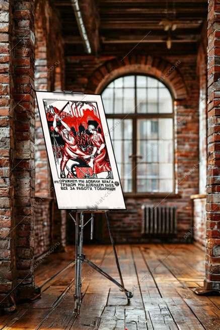 Оригинальный советский плакат оружием мы добили врага трудом мы добудем хлеб за работу товарищи коллективизация