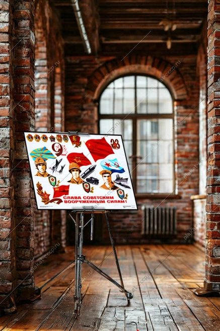 Оригинальный плакат СССР Слава советским вооруженным силам