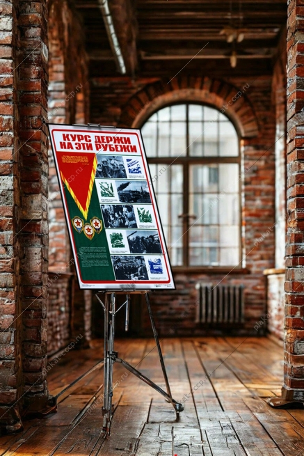 Оригинальный плакат СССР курс держи на эти рубежи советская армия