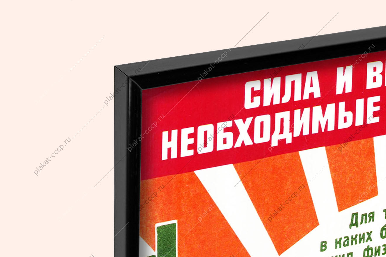 Оригинальный плакат СССР сила и выносливость необходимые качества воина физкультура спорт физическая подготовка