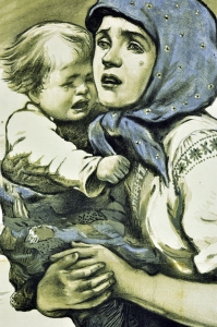 Оригинальный плакат СССР ВОВ советская армия мсти немецким псам 1943