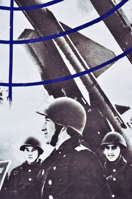Оригинальный плакат СССР военный ракеты ПВО летчики артиллеристы военные самолеты Художник В Арсеенков 1981