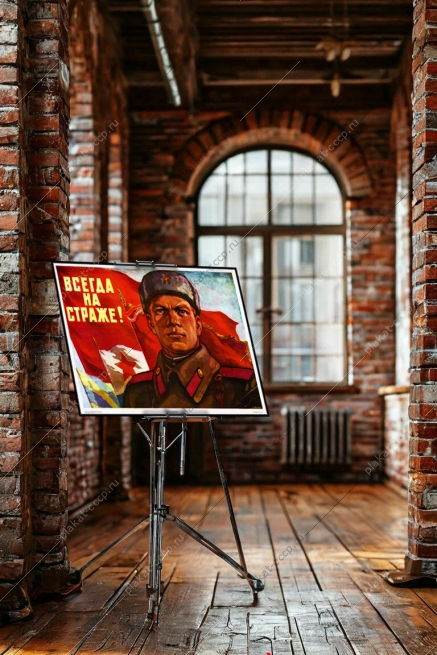 Оригинальный советский плакат всегда на страже военный плакат СССР