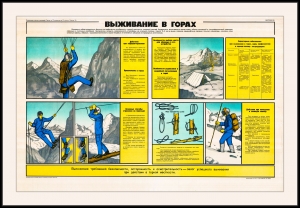 Оригинальный советский плакат выживание в горах летчика авиация