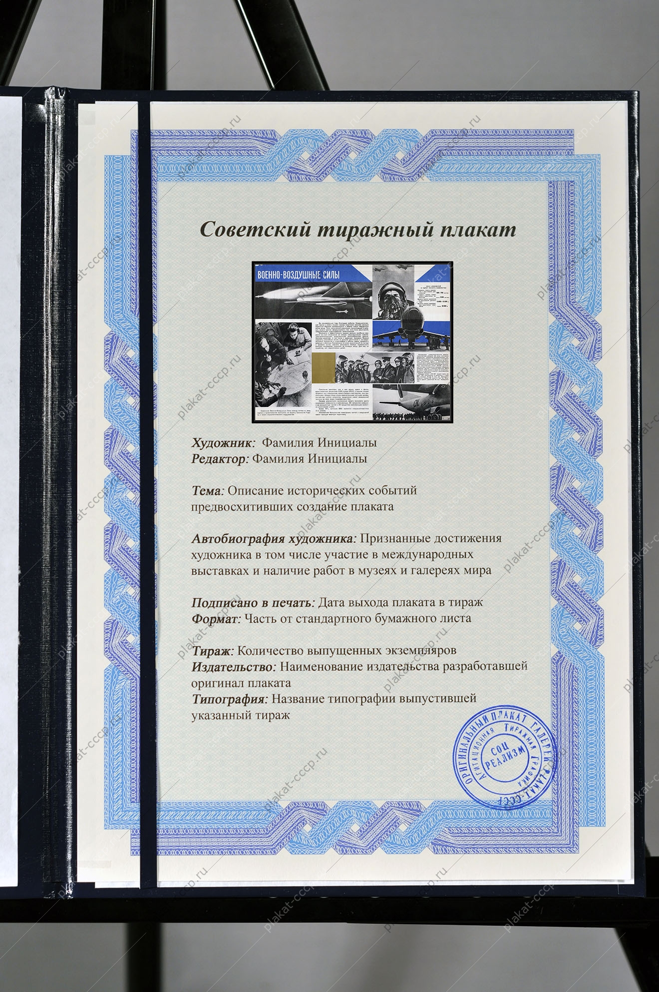 Оригинальный плакат СССР военно-воздушные силы авиация летчики