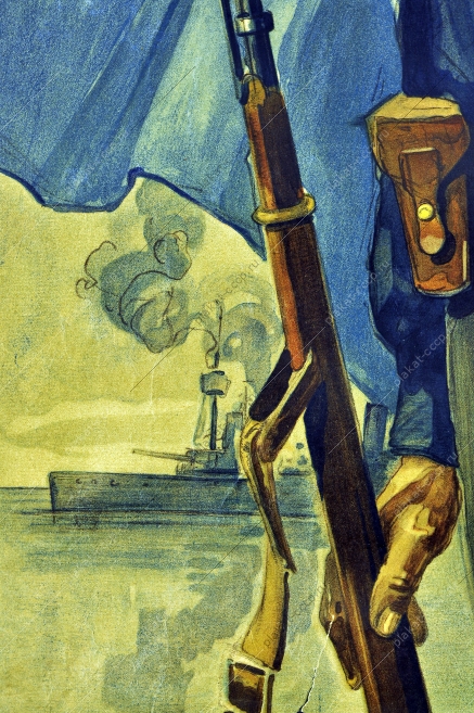 Оригинальный плакат СССР художественная выставка 20 лет РККА и военно-морского флота 1938