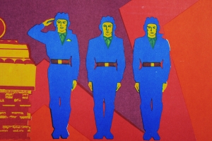 Оригинальный плакат СССР танкисты военный плакат День танкиста 1989