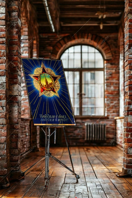 Оригинальный советский плакат победили в боях победим в труде