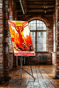 Оригинальный плакат СССР труд от коммунистических субботников к построению коммунизма восстановление СССР после ВОВ